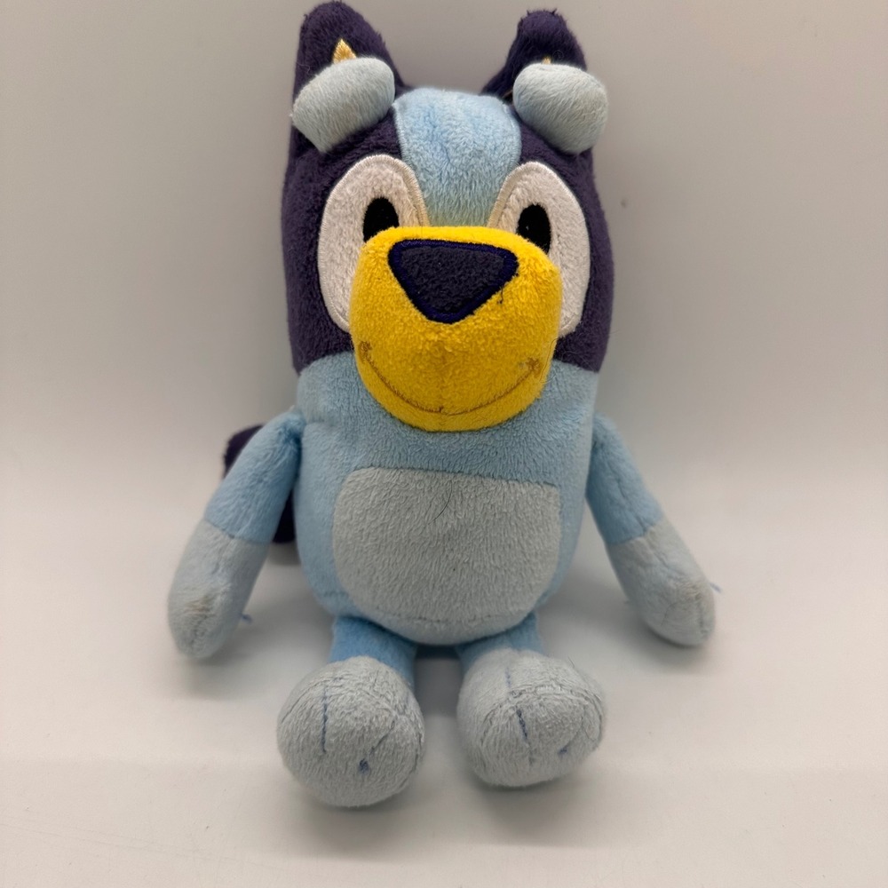 Bluey Plush Dog Blue Light Blue Purple Yellow Face Licensed Stuffed Animal 8in